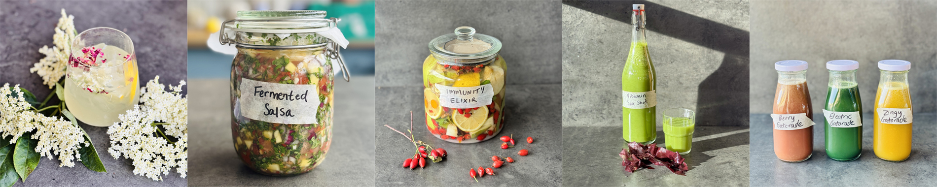 image of various fermented food and drink
